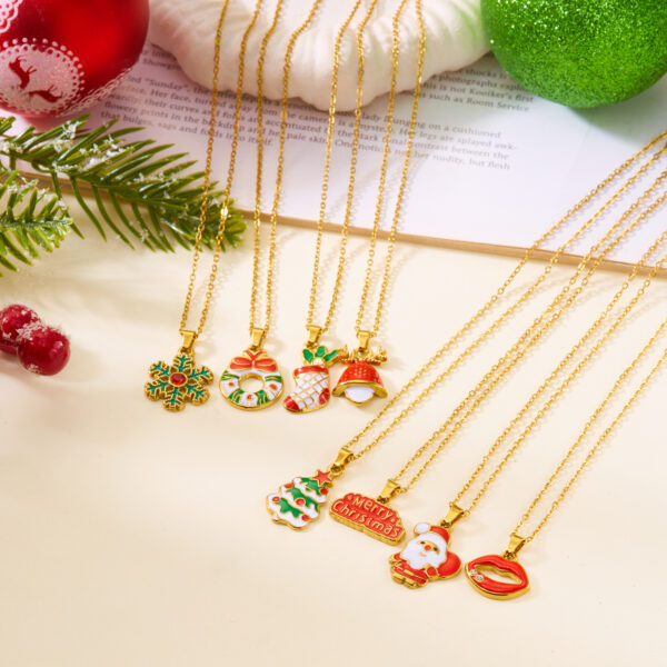 Wholesale Christmas Dopamine Colored Necklace