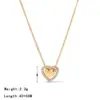 oly-81921e437c0a2da50abef29717cd24d1 Wholesale Ion Plating (IP) 18K Gold Platinum Real Plated Heart Shape 304 Stainless Steel Vintage Style Sweet Waterproof Non Tarnish Pendant Necklace
