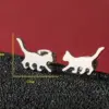Wholesale PVD Coated 18K Gold Real Gold Plated Animal Cat 304 Stainless Steel Cute Basic Sweet Waterproof Non Tarnish Ear Studs
