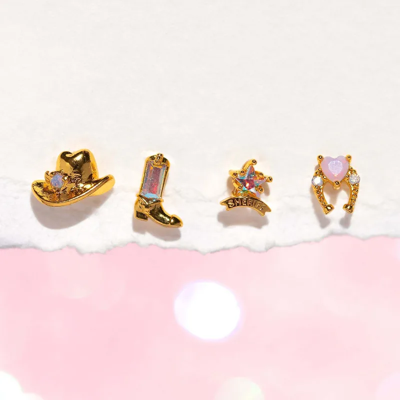Wholesale 1 Set Cute Heart Shape Inlay Brass Zircon Ear Studs