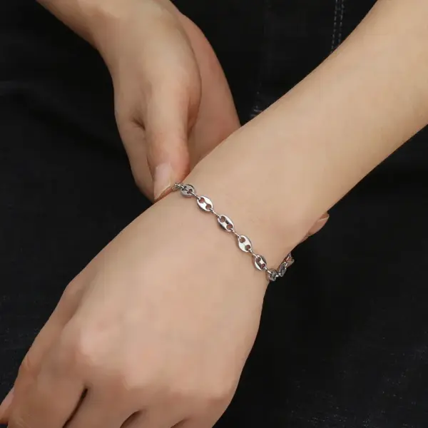 Wholesale Simple Style Geometric 304 Stainless Steel 18K Gold Plated Bracelets In Bulk