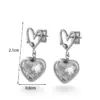 Wholesale PVD Coated Geometric Heart Shape Flower 304 Stainless Steel Elegant Basic Simple Style Waterproof Non Tarnish Drop Earrings