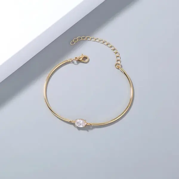 Wholesale Fashion Geometric Copper Zircon Bracelets In Bulk