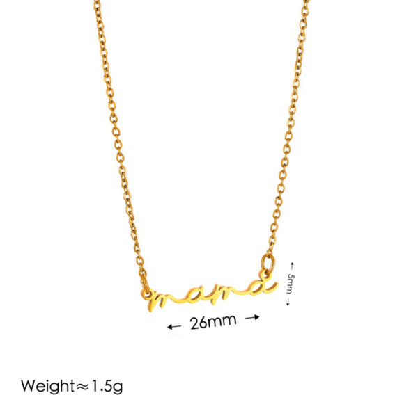Wholesale European and American Niche Simple English Letter Mama Clavicle Chain Necklace Stainless Steel Fashion Jewelry Mother's Day Gift