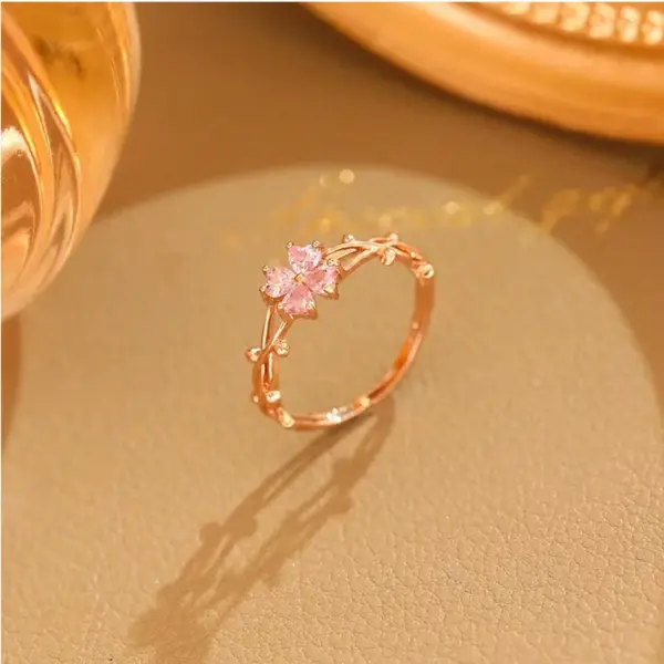 Wholesale Lady Simple Style Korean Style Flower Copper Inlay Zircon Open Rings