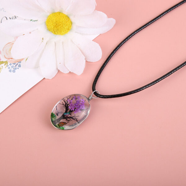 Wholesale Gypsophila Dry Flower Necklace Life Tree Plant Necklace