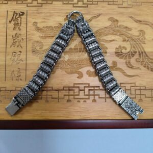 Double faucet rotating bracelet 20cm ( 60kg-80kg ) with / Vintage thai silver