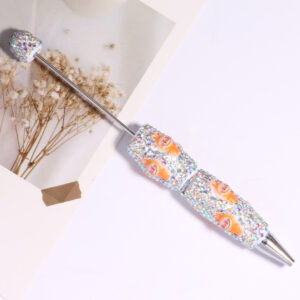 Orange labubu standing pose