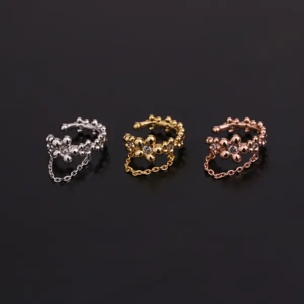 Wholesale U Shape Inlaid Zircon Copper Copper Earrings