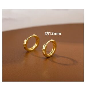 Diamond earrings-gold color-12mm