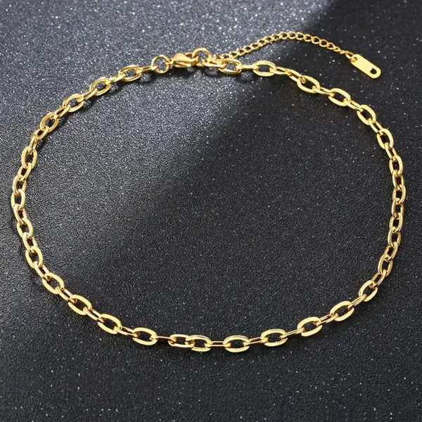 1 Piece Retro Solid Color Titanium Steel Plating Necklace