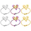 Wholesale PVD Coated Real Gold Plated Heart Shape 304 Stainless Steel Simple Style Waterproof Non Tarnish Rings