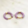 Wholesale PVD Coated Real Gold Plated 14K Gold Circle 304 Stainless Steel Sweet Streetwear Waterproof Non Tarnish Earrings