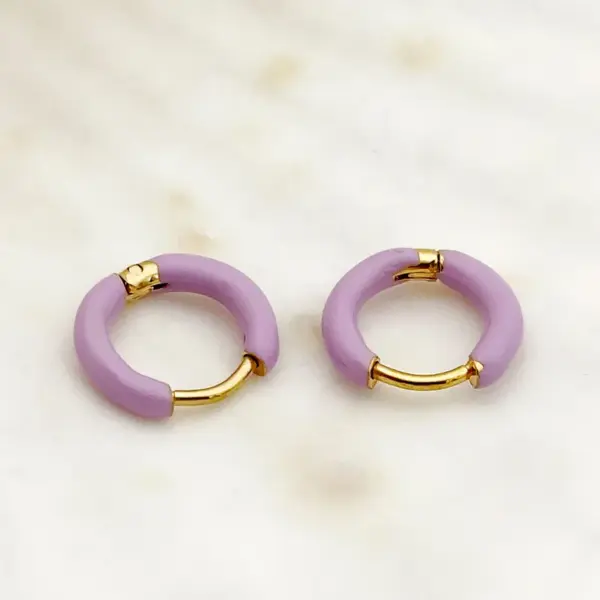 Wholesale PVD Coated Real Gold Plated 14K Gold Circle 304 Stainless Steel Sweet Streetwear Waterproof Non Tarnish Earrings
