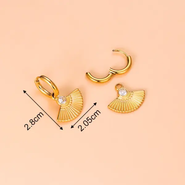 1 Pair Fashion Sector Heart Shape Tassel Gold Plated Inlay 304 Stainless Steel Zircon Stainless Steel Earrings
