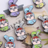 Wholesale DIY Cartoon Colorful Rabbit Alloy Straight Hole Loose Beads