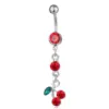 Belly Rings Fashion Peach Cherry Fruit Rhinestone