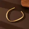 Wholesale Fashionable Titanium Steel 18K Gold Plated Smooth Unusual C-Shaped Open Hand Bracelet Women's Luxury Style Jewelry