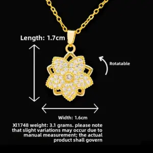 XL1748 Five-petal Flower Necklace / Gold
