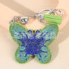 Wholesale Colorful diamond studded butterfly keychain