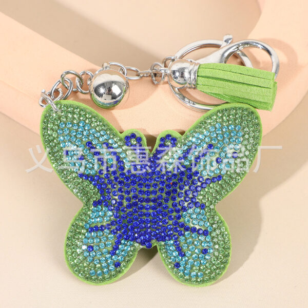 Wholesale Colorful diamond studded butterfly keychain