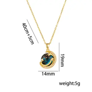 353 Sun Moon Star Necklace / Gold