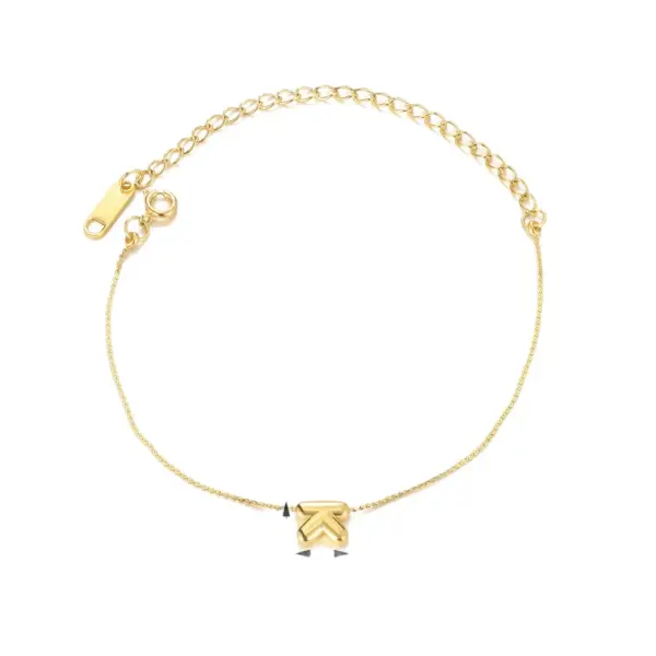 Wholesale Trendy Adjustable Letter Bracelet Elegant Fashion Jewelry Gift For Women Chain Style Compact Size Stainless Steel