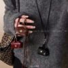oly-81e93f83f5c1acf8e898cb88f13865c9 Wholesale Korean Style Choker Key Bag Coin Purse Necklace Niche Leather High-end Retro Neck Autumn Woolen Chain