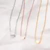 Wholesale PVD Coated Real Gold Plated Geometric Titanium Steel Fashion Waterproof Non Tarnish Necklace