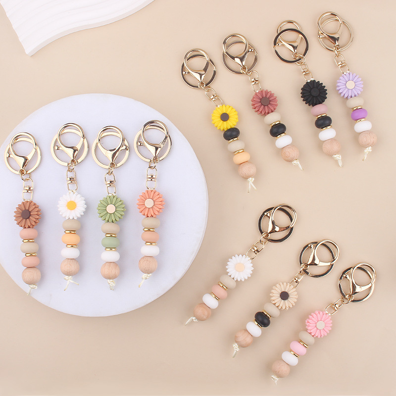 Wholesale New creative DIY cartoon small tooth glue pendant handmade silicone beaded bag pendant keychain