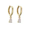 Wholesale Fashion Water Droplets Copper Artificial Gemstones Copper Earrings