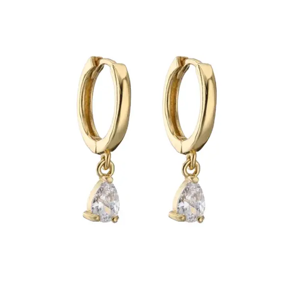 Wholesale Fashion Water Droplets Copper Artificial Gemstones Copper Earrings