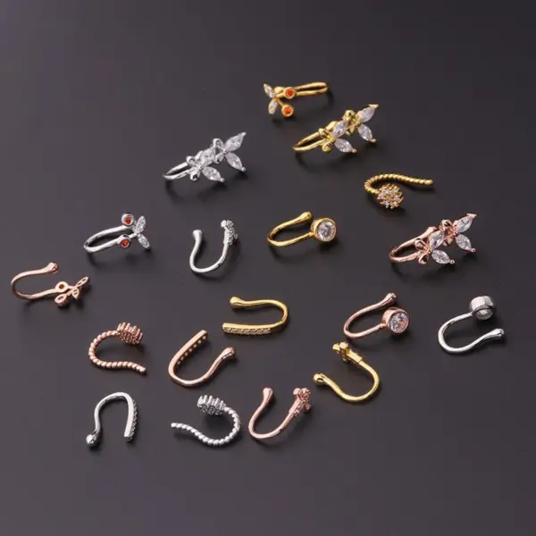 Nose Rings & Studs Fashion Butterfly Copper Plating Nose Pin