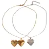 PVD Coated Real Gold Plated 18K Heart Shape 304 Stainless Steel Elegant Simple Style Waterproof Non Tarnish Pendant Necklace