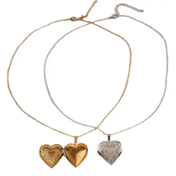 PVD Coated Real Gold Plated 18K Heart Shape 304 Stainless Steel Elegant Simple Style Waterproof Non Tarnish Pendant Necklace