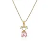 Wholesale Simple Style Commute Geometric Copper 18k Gold Plated Zircon Pendant Necklace In Bulk