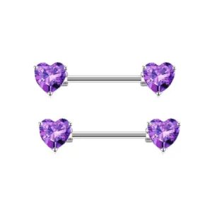 Silver Purple Diamond Pair