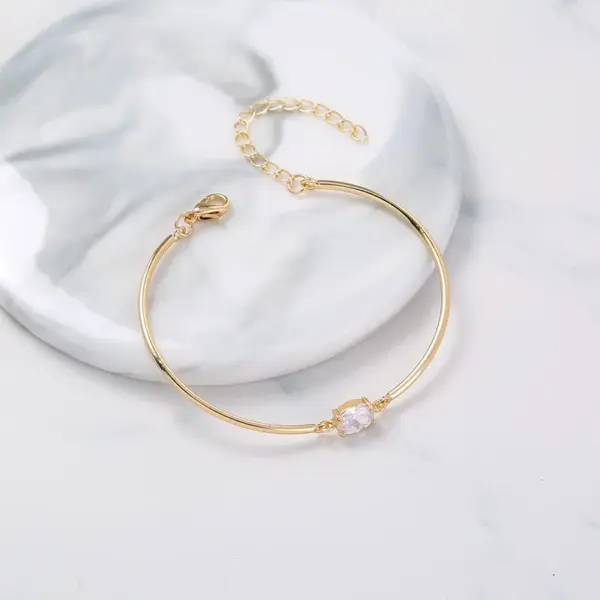 Wholesale Fashion Geometric Copper Zircon Bracelets In Bulk