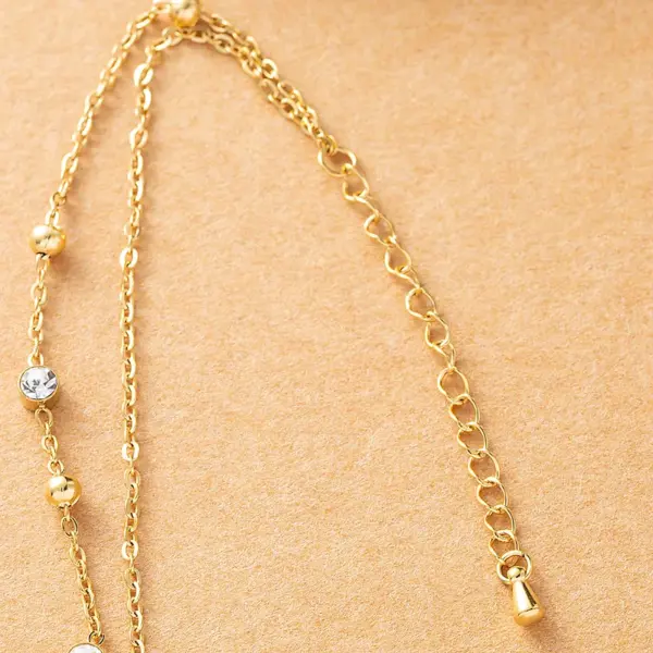 Wholesale 1 Piece Y2K Hawaiian Beach Lotus Stainless Steel Artificial Gemstones Water Plating Women'S Anklet