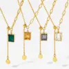 Wholesale Jewelry Fashion Geometric 304 Stainless Steel Zircon 16K Gold Plated White Gold Plated Gold Plated Inlay Stainless Steel Necklaces