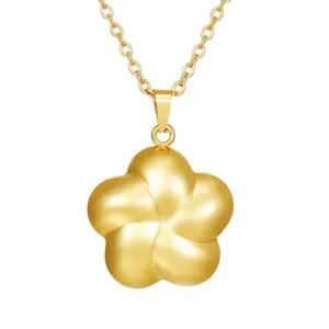 Lucky Five-Leaf Flower Necklace Gold One MS-536