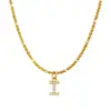 oly-822ac9231a20de4c50300d79454e2841 Wholesale PVD Coated Real Gold Plated Letter 304 Stainless Steel IG Style Simple Style Waterproof Non Tarnish 304 Stainless Steel Pendant Necklace