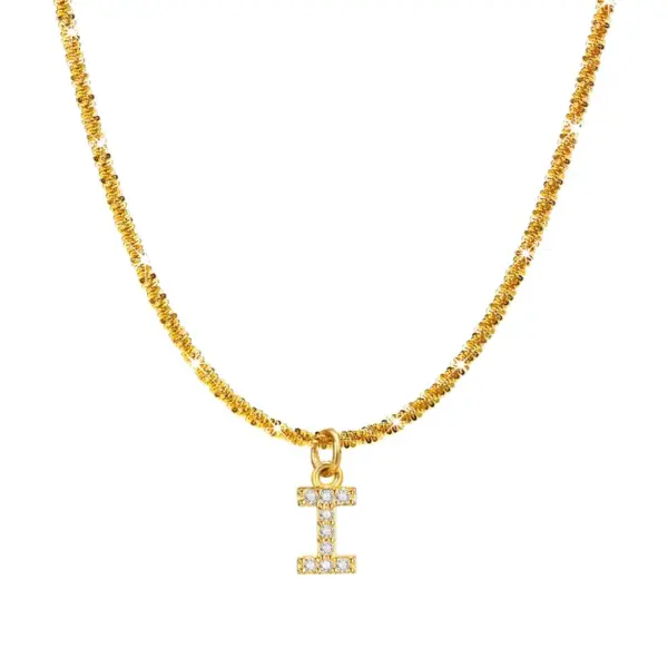 oly-822ac9231a20de4c50300d79454e2841 Wholesale PVD Coated Real Gold Plated Letter 304 Stainless Steel IG Style Simple Style Waterproof Non Tarnish 304 Stainless Steel Pendant Necklace