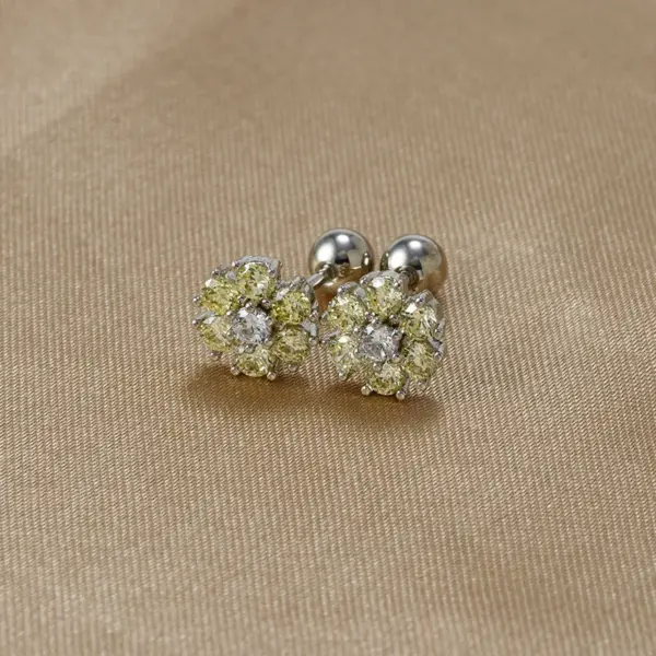 1 Pair Sweet Flower Plating Inlay Stainless Steel Zircon Ear Studs