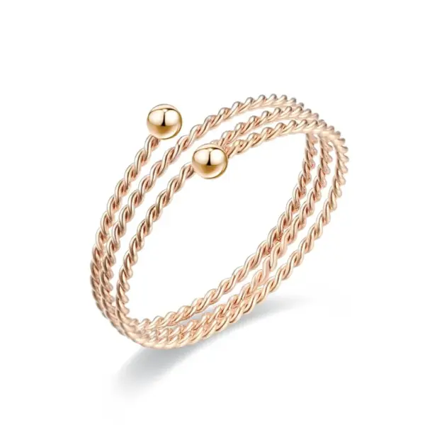 Wholesale Real Gold Plated 201 Stainless Steel PVD Coated Solid Color Waterproof Non Tarnish Simple Style Open Ring For Women'S