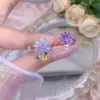 Wholesale Copper Plating Inlay Rabbit Four Leaf Clover Flower Zircon Copper Rings