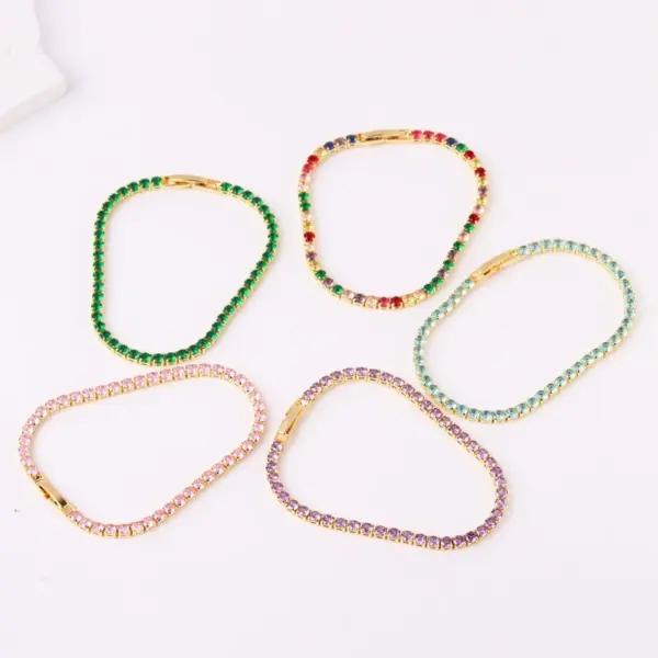 Wholesale Copper Inlay Round Zircon Copper Bracelets