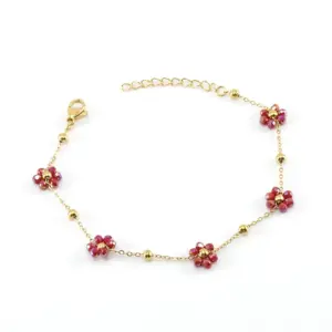Dark Red-Bracelets / 18k gold plating