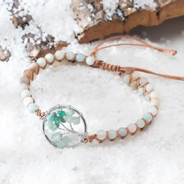 Wholesale Fashion Tree Metal Natural Stone Bracelets
