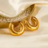 1 Pair IG Style Simple Style C Shape Plating 304 Stainless Steel Titanium Steel 18K Gold Plated Earrings